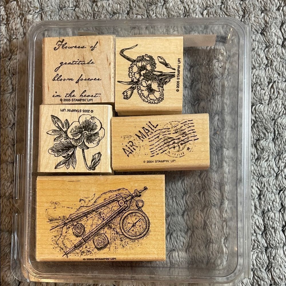 Stampin' Up! Floral and Vintage Wooden Stamp Set